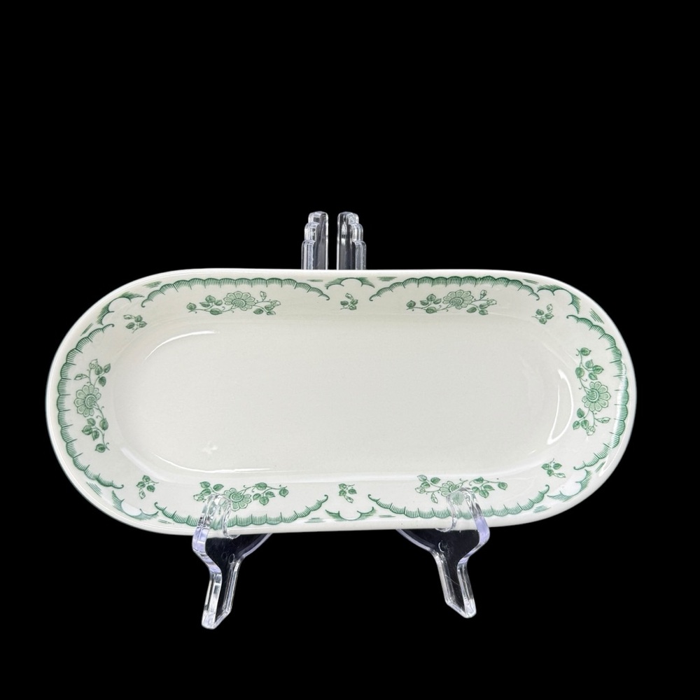 Vintage Chardon Rose Green by SHENANGO Relish Dish Tray  restaurantware